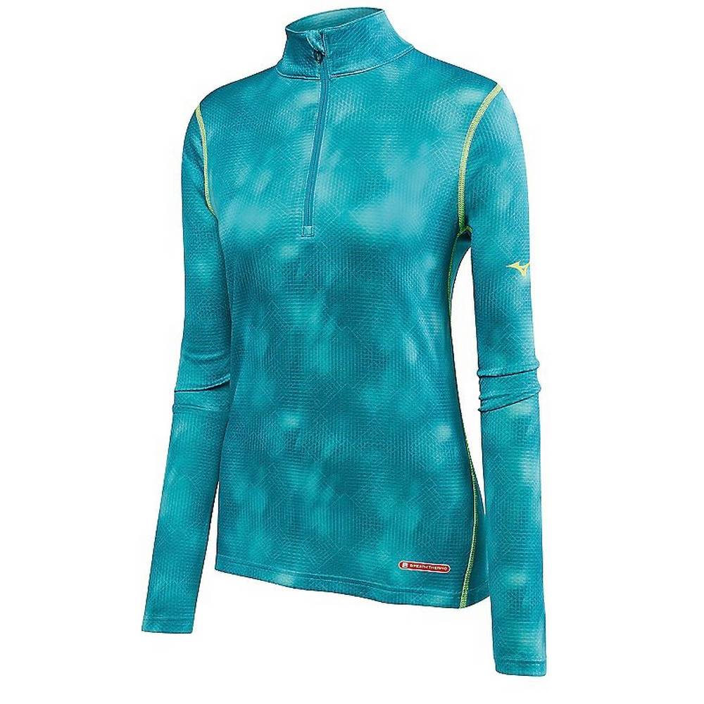 Base Layer Mizuno Breath Thermo Half Zip - Mulher - Turquesa - HYXPC7089